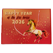 Chinese Happy Year of the Fire Horse 2026  ラージペーパーバッグ (正面)
