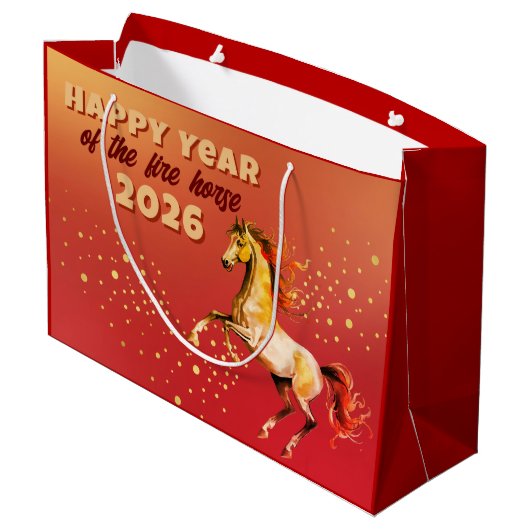 Chinese Happy Year of the Fire Horse 2026  ラージペーパーバッグ (裏面アングル)
