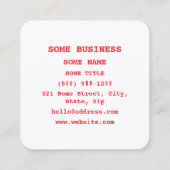 Chinese Hello! 你好! Ni Hao! スクエア名刺 (裏面)