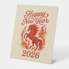 Chinese Horoscope 2026  Red Fire Horse 台座サイン