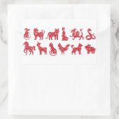 Chinese Horoscope Animals 長方形シール (バッグ)