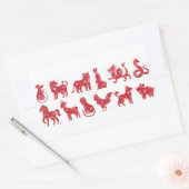 Chinese Horoscope Animals 長方形シール (封筒)