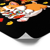 Chinese Horse Corgi Funny Kids Mens Womens Happy N ポスター (角)