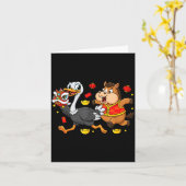 Chinese Horse Ostrich Funny Kids Mens Womens Happy カード (黄色い花)