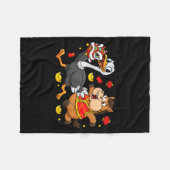 Chinese Horse Ostrich Funny Kids Mens Womens Happy フリースブランケット (正面(横))