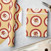 Chinese Lunar New Year 2026 Horse Red and Gold ラッピングペーパー
