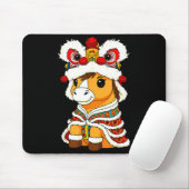 Chinese Lunar New Year Lion Dance Cute Horse China マウスパッド (マウス)