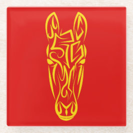 Chinese Lunar New Year of the Horse 2026 4724 Fire ガラスコースター