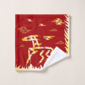 Chinese Lunar New Year of the Horse 2026 4724 Fire バスタオルセット (ウォッシュタオル)