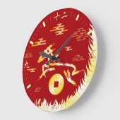 Chinese Lunar New Year of the Horse 2026 4724 Fire ラージ壁時計 (傾斜)