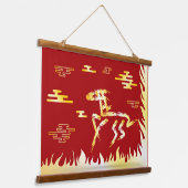 Chinese Lunar New Year of the Horse 2026 4724 Fire 吊り下げ型タペストリー (傾斜あり)