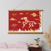 Chinese Lunar New Year of the Horse 2026 4724 Fire 吊り下げ型タペストリー (寝室)