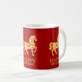 Chinese Lunar New year of the Horse 2026 Red Gold コーヒーマグカップ (正面右)