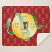 Chinese Lunar New Year of the Snake 2025 Wealth シェルパブランケット (正面(横))