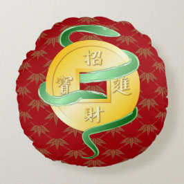Chinese Lunar New Year of the Snake 2025 Wealth ラウンドクッション