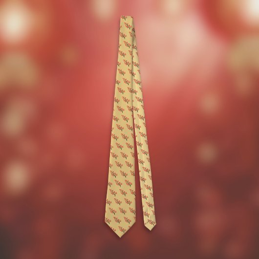 Chinese Lunar New Year Plum Blossom 5 Blessings  ネクタイ