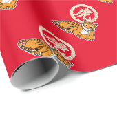 Chinese lunar New Year Tiger zodiac lucky ラッピングペーパー (ロールコーナー)