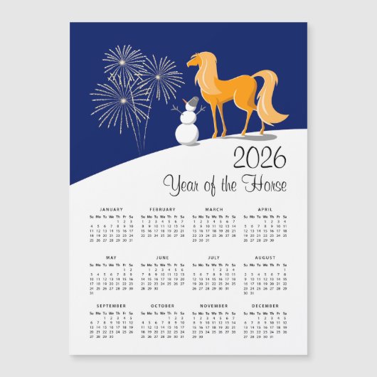 Chinese New Lunar Year Fire Horse 2026 Calendar (正面)