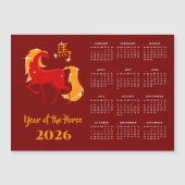 Chinese New Lunar Year Horse 2026 Calendar Magnet (正面)