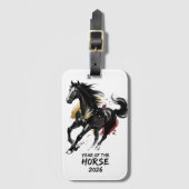 Chinese New Year 2026 Horse Art ラゲッジタグ (正面縦)