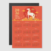 Chinese New Year 2026 Horse Calendar Magnetic Card (正面/裏面)