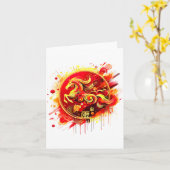 Chinese New Year 2026 Horse Happy Chinese New Year カード (黄色い花)