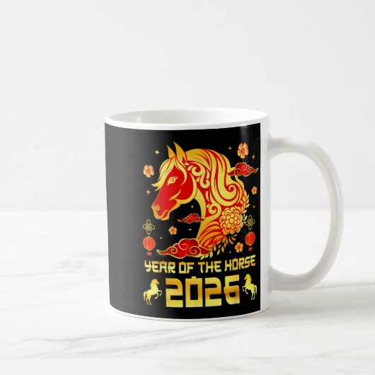 Chinese New Year 2026 Horse Happy Chinese New Year コーヒーマグカップ (右)