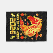 Chinese New Year 2026 Horse Happy Chinese New Year フリースブランケット (正面(横))