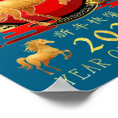 Chinese New Year 2026 Horse Happy Chinese New Year ポスター (角)
