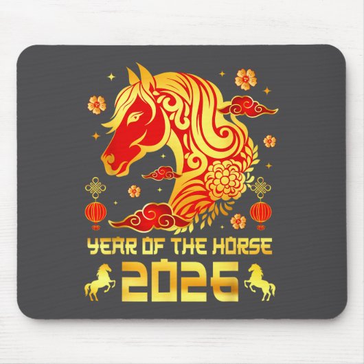 Chinese New Year 2026 Horse Happy Chinese New Year マウスパッド (正面)