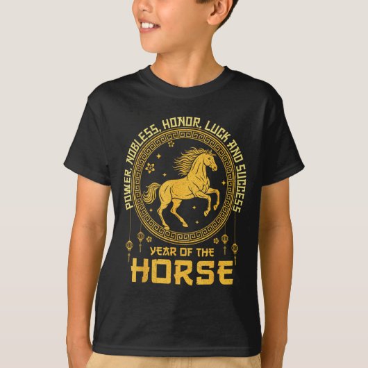 Chinese New Year 2026 Horse Happy Chinese New Year Tシャツ (正面)