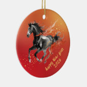 Chinese New Year 2026 Horse Ink New Year  セラミックオーナメント (右)