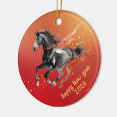 Chinese New Year 2026 Horse Ink New Year  セラミックオーナメント (左)