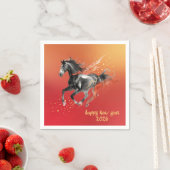 Chinese New Year 2026 Horse Ink New Year Party スタンダードカクテルナプキン (インサイチュ)