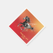 Chinese New Year 2026 Horse Ink New Year Party スタンダードカクテルナプキン (角)