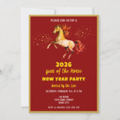 Chinese New Year 2026 Horse Ink New Year Party 招待状 (正面)