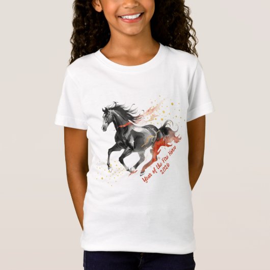 Chinese New Year 2026 Horse Ink New Year Party Tシャツ (正面)
