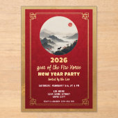 Chinese New Year 2026 Horse New Year Party アクリル招待状 (正面)