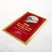 Chinese New Year 2026 Horse New Year Party 箔招待状 (回転した状態)