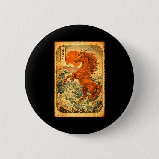 Chinese New Year 2026 Of The Horse Lunar New Year  缶バッジ (正面)