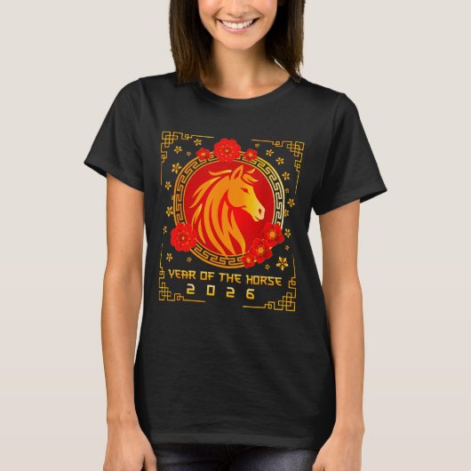 Chinese New Year 2026 Of The Horse Lunar New Year Tシャツ (正面)