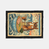 Chinese New Year 2026 Of The Horse Ramen Lunar New フリースブランケット (正面(横))