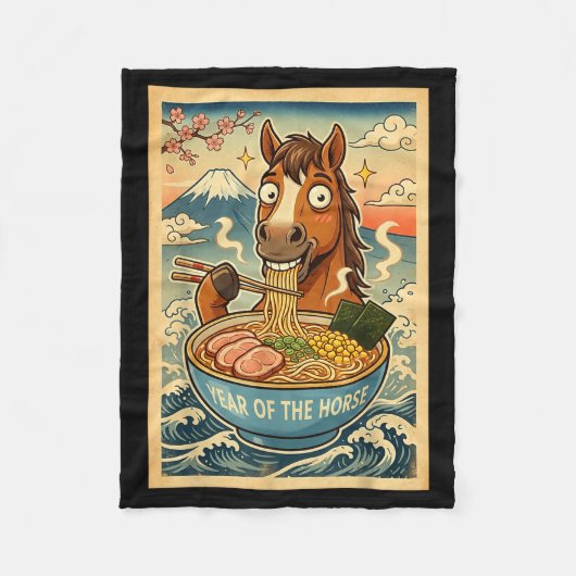 Chinese New Year 2026 Of The Horse Ramen Lunar New フリースブランケット (正面)