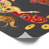 Chinese New Year 2026 Red Golds Traditional Graphi ポスター (角)
