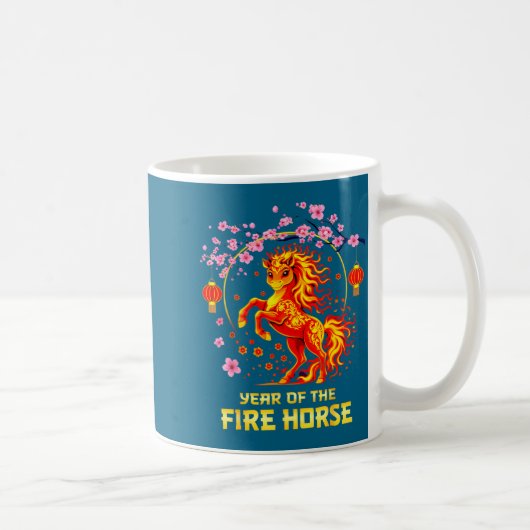 Chinese New Year 2026 Year Of The Fire Horse  コーヒーマグカップ (右)