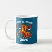 Chinese New Year 2026 Year Of The Fire Horse  コーヒーマグカップ (左)
