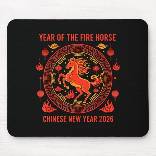 Chinese New Year 2026 Year Of The Fire Horse  マウスパッド (正面)