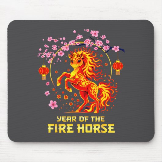 Chinese New Year 2026 Year Of The Fire Horse  マウスパッド (正面)