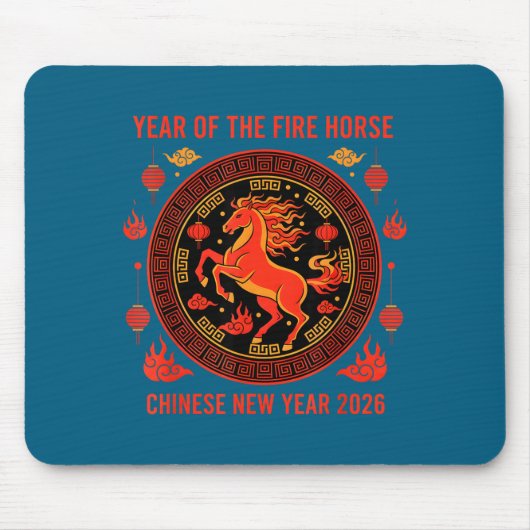Chinese New Year 2026 Year Of The Fire Horse  マウスパッド (正面)