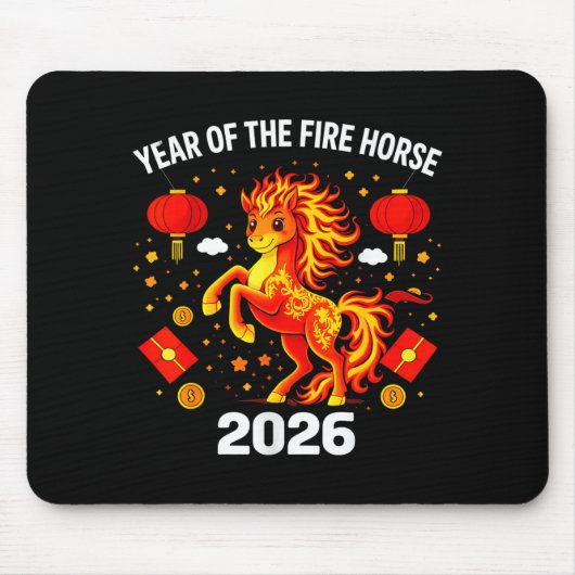 Chinese New Year 2026 Year Of The Fire Horse  マウスパッド (正面)